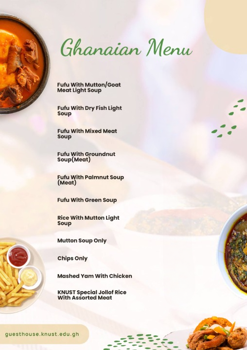 Ghanaian Menu